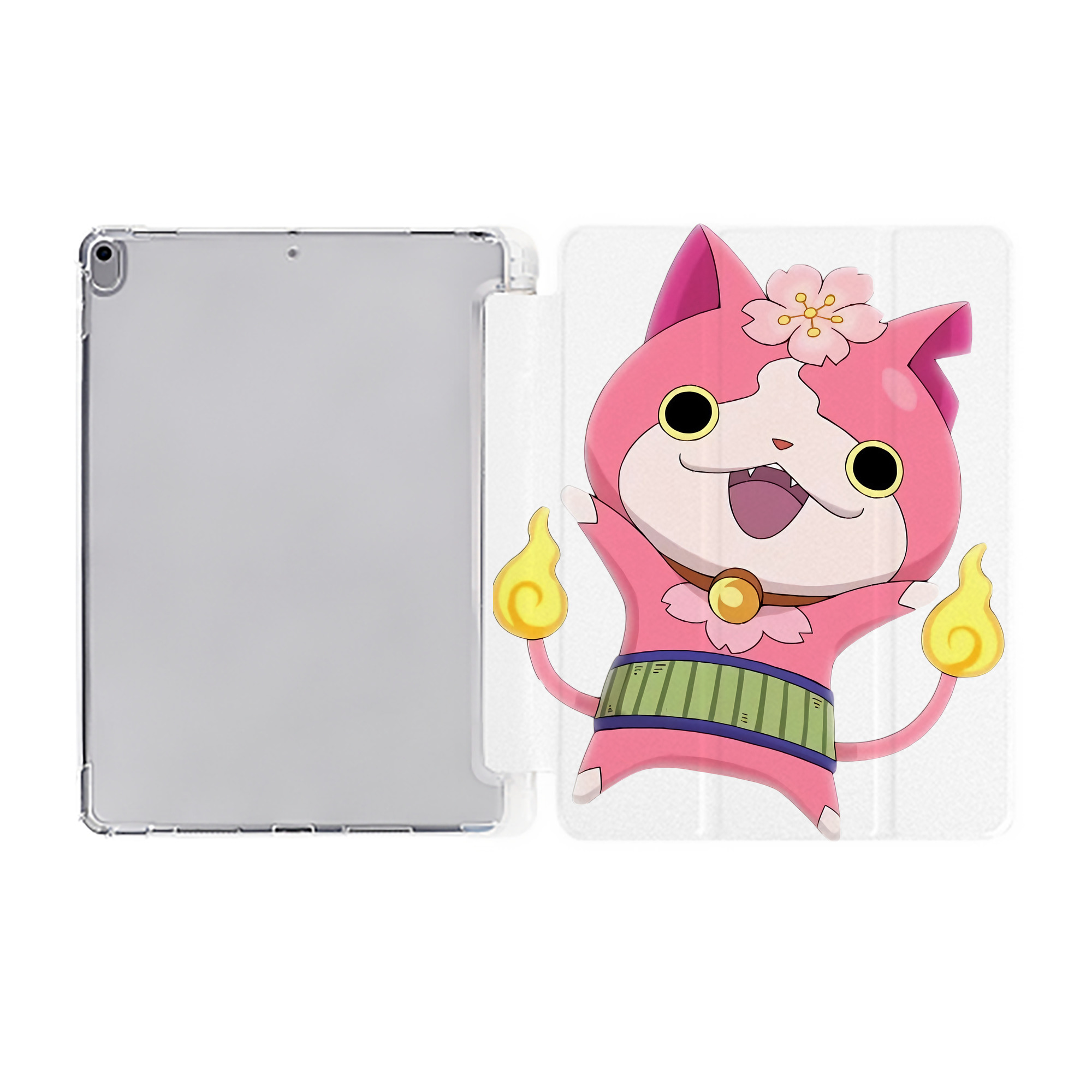 （画像用） 妖怪ウォッチ Yo-kai Watch IPad ケース ペン収納付き 三つ折りスタンド PUレザー×シリコン 対応機種9.5/10.5/10.9インチ